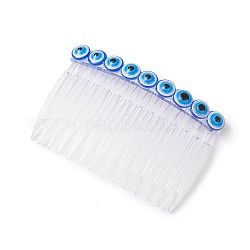 Смоляные бусины от сглаза и пластиковые гребни для волос, для женщин девушек, синие, 70x47x11 мм