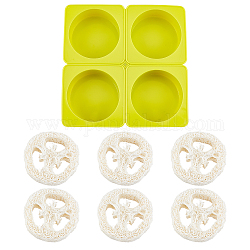 Ahandmaker 1pc ящик для хранения мыла силиконовые Молды, ремесло, одежда, с 10 шт. натуральными ломтиками люфы держатель для мыльницы, желтые, 16.5x16.5x3 см, внутренний диаметр: 7 см)