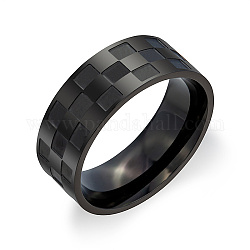 ステンレス鋼の指輪  長方形の模様  ブラック  usサイズ10（19.8mm）
