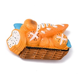 Кабошоны из смолы, для украшения своими руками, хлеб с корзиной, светлый померанцевый, 46x72x18 мм
