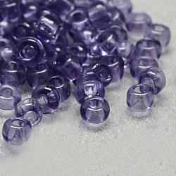 Perline di semi di vetro rotonde di grado 8/0, colori trasparenti, Blue Steel, 8/0, 3x2mm, Foro: 1 mm, circa 10000pcs/scatola