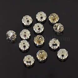Austrian Crystal Beads, 5040 8mm, Faceted Rondelle, Silver Shadow, Size: about 8mm in diameter, 6mm thick, hole:1mm