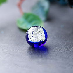Im Dunkeln leuchten Perlen, leuchtende zweifarbige handgefertigte Bunte Malerei-Perlen, für DIY Zubehör, Runde, Blau, 10 mm, Bohrung: 2 mm