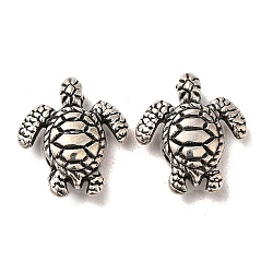 Tibetischer stil legierung perlen, Schildkröte, Antik Silber Farbe, 18x16x5 mm, Bohrung: 1.8 mm, 375 Stück / 1000 g