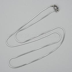 304 acero inoxidable cadena de serpiente cuadrada collares, con cierre de langosta, color acero inoxidable, 17.7 pulgada (45 cm), 1mm