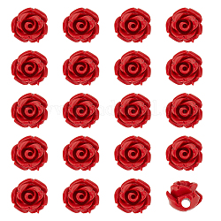 Zinnober-Perlen, Rose Blume Perlen, rot, 8x8x7.5 mm, Bohrung: 1.2 mm