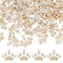 Dicosmetic 60 pz luce corona d'oro fascino strass corona fascino vintage corona pendente con foro re regina pendente lega di smalto ciondolo regali per donna creazione di gioielli fai da te, Foro: 1.6 mm