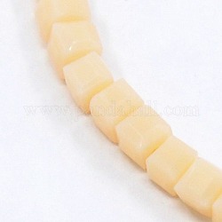 Opaque Solid Color Crystal Glass Faceted Cube Beads Strands, PeachPuff, 2.5x2.5x2.5mm, Hole: 1mm, about 199pcs/strand, 19.2 inch