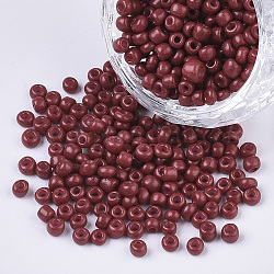 Baking Paint Glass Seed Beads, Dark Red, 12/0, 1.5~2mm, Hole: 0.5~1mm, about 3333pcs/50g, 50g/bag, 18bags/2pounds