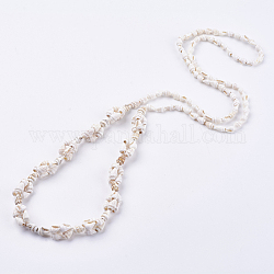 Spiral Shell Necklaces, Floral White, 36.6 inch (93cm)