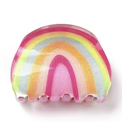 Rainbow Shaped Acrylic Claw Hair Clips, Hair Accessories for Girls, Colorful, 36x50x30mm