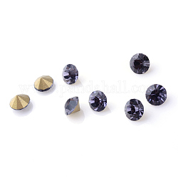 Diamante de imitación de cristal en punta, espalda plateada, diamante, violeta, 4.0~4.2mm, aproximamente 144 unidades / bruto