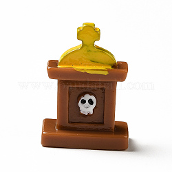 Cabujones de resina opaca con tema de halloween, para la fabricación de la joya, lápida sepulcral, cráneo, 33x14x24mm