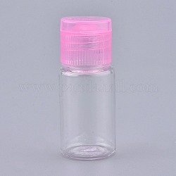 Пластиковые пустые бутылки с откидной крышкой, с розовыми крышками из полипропилена, для хранения жидких косметических образцов для путешествий, белые, 2.3x5.65см, емкость: 10 мл (0.34 жидких унции).