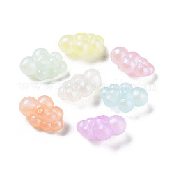 Perles en acrylique transparente, perles lumineuses, brillent dans le noir, nuage, couleur mixte, 32x22x15.5mm, Trou: 3mm, 99 pcs / 500 g