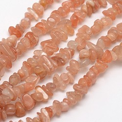 Chips natürliche sunstone Perlen Stränge, 3~8x3~12x3~5 mm, Bohrung: 1 mm, etwa 32 Zoll