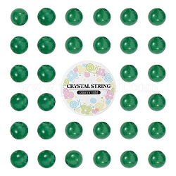 DIY natürliche grüne Aventurin Perle Stretch Armband Herstellung Kits, mit elastischen Kristall Gewinde, Perlen: 6.00 mm, Bohrung: 1 mm, 100 Stück / Set, Gewinde: 0.8mm, ca. 10 m / Rolle, 1roll