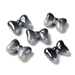 Perline acriliche opache di colore sfumato, bowknot, nero, 28x20.5x10mm, Foro: 2.5 mm