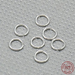 Sterling Silber offenen Ringe springen, runde Ringe, Silber, 5x0.8 mm, Bohrung: 3.5 mm