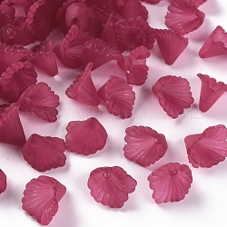 Milchigen Acryl Perlkappen, Blume, Kamelie, 12x12x9 mm, Bohrung: 1.2 mm, ca. 1700 Stk. / 500 g