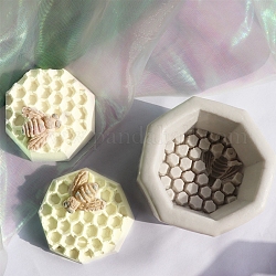 Moldes de silicona de grado alimenticio, moldes de fondant, para decoración de pasteles diy, chocolate, Molde de caramelo, panal con abejas, blanco antiguo, 76x74.5x34mm