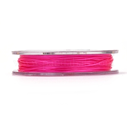 Hilo elástico con cuentas elásticas fuertes, Cuerda de cristal elástica plana, de color rosa oscuro, 0.8mm, alrededor de 10.93 yarda (10 m) / rollo