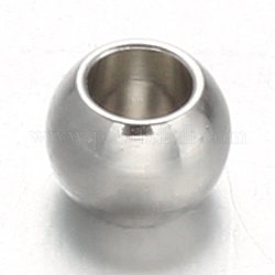 Danlingjewelry 304 Unterlegscheibe Abstandsperlen aus edelstahl, Edelstahl Farbe, 8x6~7 mm, Bohrung: 3 mm