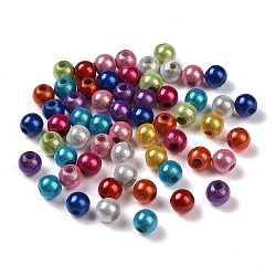 Perles acryliques laquées, perles de miracle, ronde, Perle en bourrelet, couleur mixte, 4.5x5x5mm, Trou: 1.5mm, environ7500 pcs / 500 g.