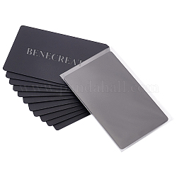 Benecreat12pcs長方形アルミニウム合金ブランク名刺  レーザー刻印されたカスタム名刺用  電気泳動黒  54x85x0.8mm