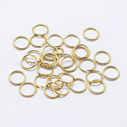 925 anello di salto aperto in argento sterling, anelli rotondi, vero placcato oro 18k, 20 gauge, 6x0.8mm, diametro interno: 4mm, circa 116pcs/10g