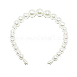 Cintas para el pelo de perlas de imitación de plástico, Cintas para el pelo de novia, accesorios para el cabello de boda para mujeres y niñas, blanco, 140mm