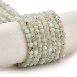 Naturali verde opale perle fili, sfaccettato, tondo, 2mm, Foro: 0.5 mm, circa 172~174pcs/filo, 15.75'' (40~40.5 cm)