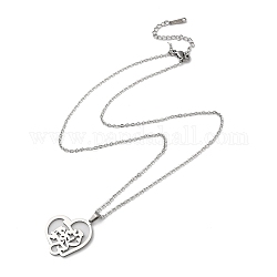 304 aus rostfreiem Stahl Halsketten, Herz mit Farsi-Wort, Edelstahl Farbe, 17.72 Zoll (45 cm)