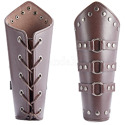 Bracelet cordon manchette simili cuir, Protège-bras réglable pour hommes et femmes, café, 8-1/2 pouce (21.5 cm)