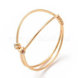 Copper Wire Wrap Finger Ring for Women, Golden, US Size 8 1/2(18.5mm)