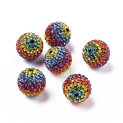 Perline strass polimero argilla, perline palla di disco, tondo, colorato, 16mm, Foro: 1.6 mm