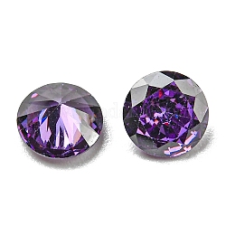 キュービックジルコニアカボション  グレードA  多面カット  ダイヤモンド  暗紫色  5x2.5mm