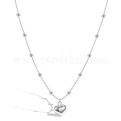 Collares pendientes de plata de ley 925, corazón, plata, 15.63 pulgada (39.7 cm)