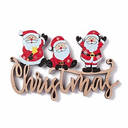 Weihnachtsdekoration Türschild aus Holz, Holz große Anhänger zum Aufhängen an der Tür, wort weihnachten mit weihnachtsmann, Farbig, 66x101x5 mm, Bohrung: 2.5 mm
