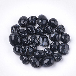 Perles acryliques, style de pierres fines imitation, pépites, noir, 10~18x9~13x7~11mm, Trou: 1.5mm