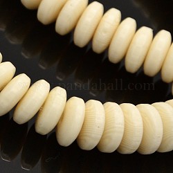 Perle di resina heishi fili, Disco / rotondo piatta, beige, 10x3~4mm, Foro: 1 mm, circa 90pcs/filo, 11.8 pollice