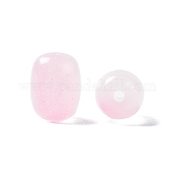 Opaque Glass Beads, Barrel, Pearl Pink, 10x8mm, Hole: 1.6mm