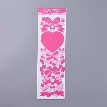 Bowknot & Heart Pattern Decorative Stickers Sheets DIY-L037-G04