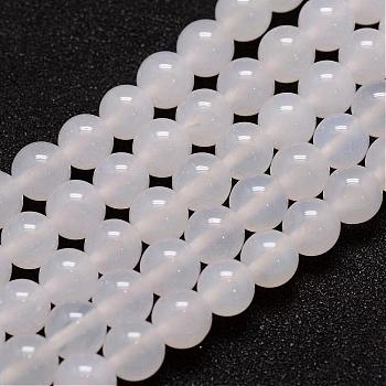 Chapelets de perles d'agate naturelle, ronde, 8mm, Trou: 1mm, Environ 45 pcs/chapelet, 14 pouce