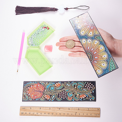 1set Floral Pattern DIY Diamond Painting Bookmark