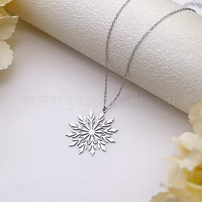 Collana fiocco di neve in oro: ciondolo minimalista in acciaio