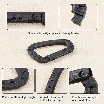 Chiusura a moschettone in plastica da 50 pezzi, clip per