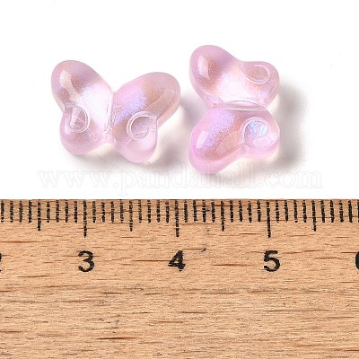 Perle di vetro trasparente con placcatura UV&nbsp;X-GLAA-G115-03B-1