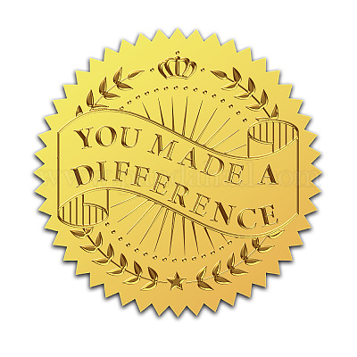 2 Embossed Certificate Seals You Make a Difference Self Adhesive Embossed  Seals Gold Stickers 100pcs Medal Decoration Labels for Envelopes Diplomas  Certificates Awards Graduation 