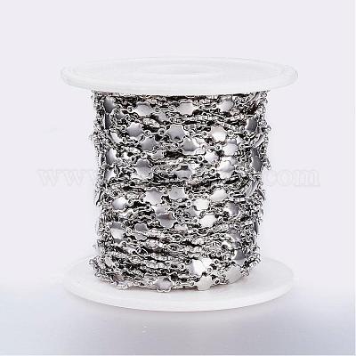Rouleau Chaîne à Maillons Acier Inoxydable 10 M - 2x1,5mm - Avec 50 Anneaux Et 20 Mousquetons - DIY Bijoux Bracelets Colliers